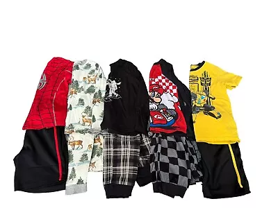 Boys Pajamas 5 Sets 10-Piece Lot Size 7/8 Mario Spider-Man Transformers • $35