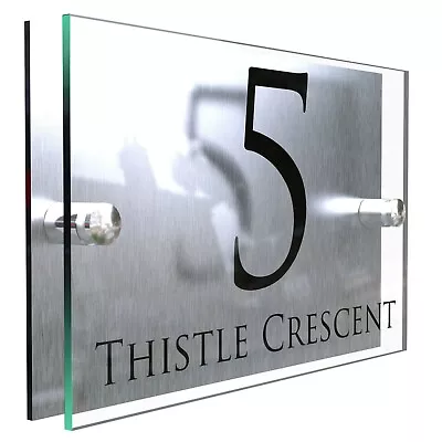 Contemporary HOUSE SIGN / PLAQUE / DOOR / NUMBER / GLASS EFFECT ACRYLIC 28B • £5.85