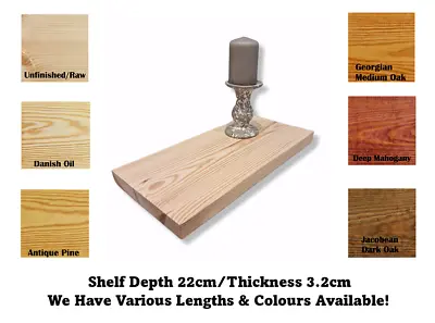 Pine Wall Shelf Made From Redwood Pine 22cm Deep Handmade Chunky Rustic Scaffold • £20.45