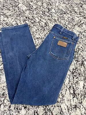 Vintage Wrangler Cowboy Cut Jeans Mens 32x34 Straight Leg Medium Blue Denim USA • $21.27