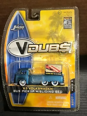 $20.75 • Buy Jada Toys 1963 V Bus Volkswagen Bus Pick Up Wita Sliding Bed, New Free Ship