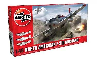 Airfix North American F-51D Mustang 1:48 Scale Plastic Model Airplane A05136 • $17.99