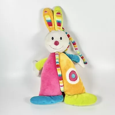 C & A BABYCLUB Bunny Musical Rainbow Whimsical White Rabbit Pink Yellow Plush  • $23.90