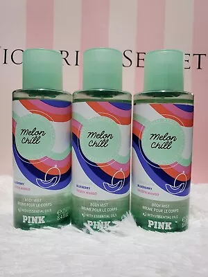 Lot Of 3 Victoria's Secret PINK MELON CHILL Body Mist 8.4 Oz New! • $36