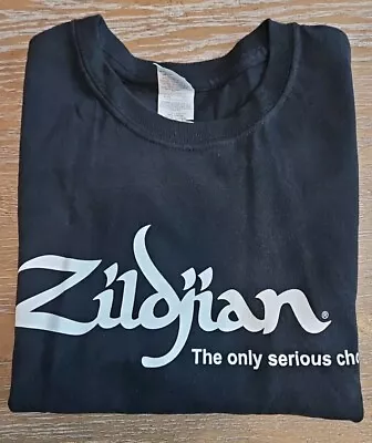 Vintage 1990s Zildjian Black T Shirt Medium Front/Back Print • $25