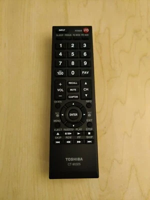 $9.90 • Buy New TV Remote Control CT-90325 For Toshiba 50L2200U 37E20 22AV600 32C120U
