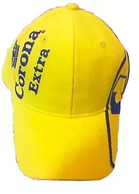 Corona Extra Logo Cap Hat 100% Cotton Adjustable Beer  New Yellow & Blue Vintage • $11