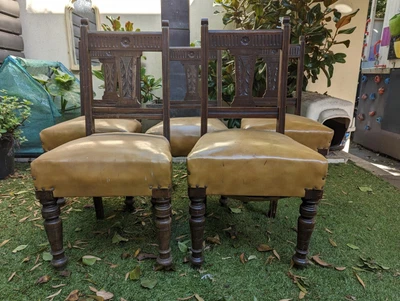 $35 • Buy Australian Made Dining Chairs Antique Blackwood/Hardwood Carved.