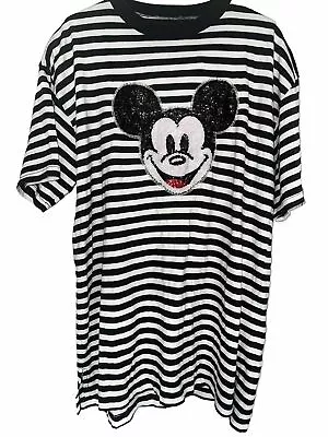 Vintage Disney By JouJou Shirt Womens XL Mickey Mouse Stripe Bedazzled • $55