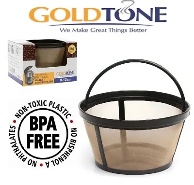 GoldTone Reusable 8-12 Cup Basket Coffee Filter For Mr Coffee Machine And Makers • $7.99