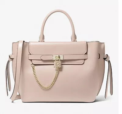 Michael Kors Hamilton Legacy Large Leather Belted Satchel Color Soft Pink • $255