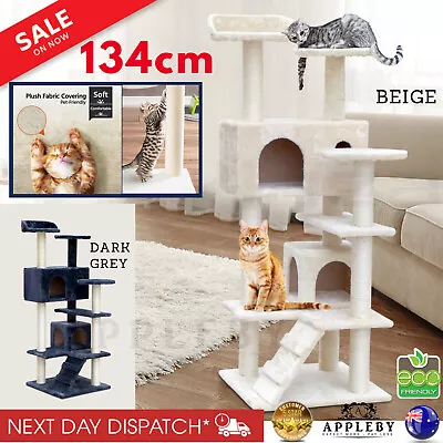 134cm Cat Scratching Post Large Tower Tree Sisal Posts Gym Ladder House Kitten  • $82.82