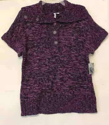 NEW Misses Size Large Relativity Sweater Purple Black L • $6.99