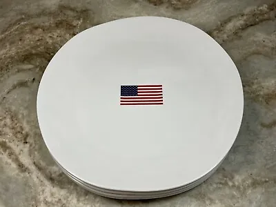 American Flag Dinner Plates Williams Sonoma Melamine 10.5 Inch Set Of 4 New • $52.99