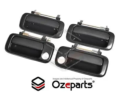 $158.54 • Buy FRONT+REAR OUTER Door Handle Black For Toyota Landcruiser 80 Series 90~98 4 Pcs