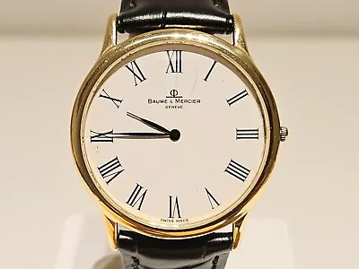 Vintage Luxury Genuine Swiss Men's Solid 18k Gold Quartz Watch  Baume & Mercier  • $1250