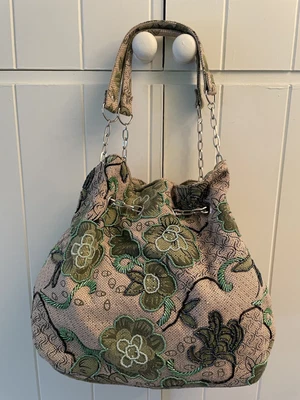£10.99 • Buy Leko London Shoulder Bag Floral Print Multicoloured Bead Detail Chain Strap