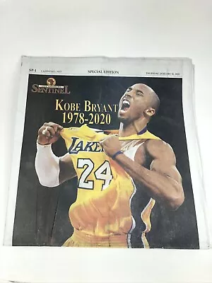 KOBE BRYANT LA Lakers Sentinel NEWSPAPER 1/30/2020 Special Edition Memorabilia • $13