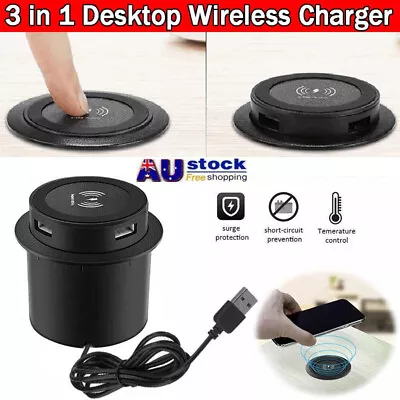 3 In 1 QI Fast Wireless Charger Pop-up Desktop Embedded Fast Wireless Charger AU • $23.50