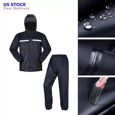 Waterproof Rain Suits Heavy Duty Raincoat Fishing Rain Gear Jacket Men • $22.79