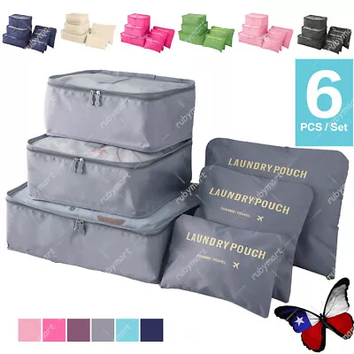 6PCS Luggage Packing Cubes Bag Organizer Suitcase Set For Travel Storage Clothes • $7.69