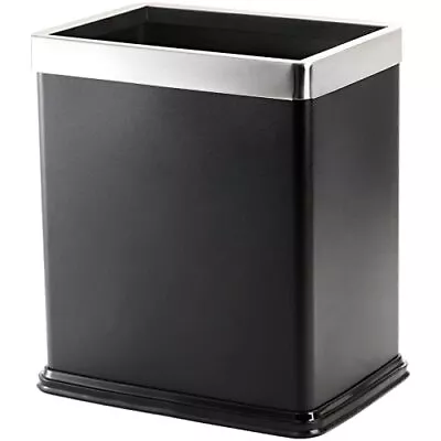 9.5L Metal Trash Can With Removable Bag Holder 2.5 Gallon Black Stainless Ste... • $35.73