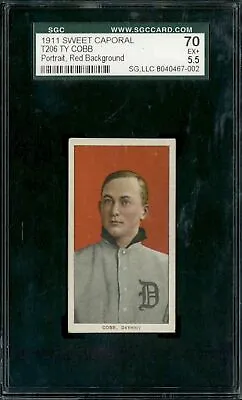 1909 T206 Ty Cobb (Portrait Red Background) Sweet Caporal - SGC 70 • $20350