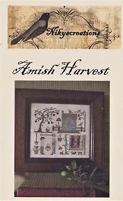 Cross Stitch Nikyscreations PRIMITIVE Sewing Bag Needlework Amish Harvest • $8.95