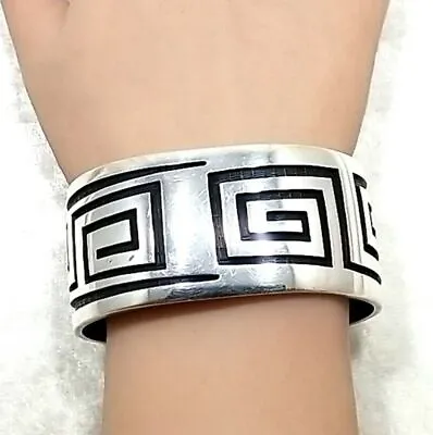 Vintage Steven Sockyma Hopi Craft Sterling Silver Cuff Bracelet 7.25  • $399