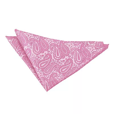 Baby Pink Mens Pocket Square Handkerchief Hanky Woven Floral Paisley By DQT • £4.49