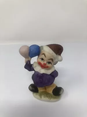 VTG Handpainted Enesco Clown Figurine Statue  Small Balloons Acrobat • $11