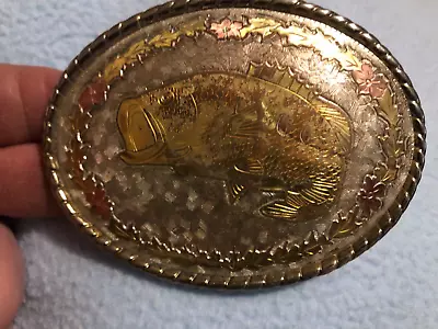 VINTAGE  Western Style Fisherman Belt Buckle • $8.95