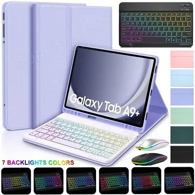 For Samsung Galaxy Tab A9 Plus 11 2023 Backlit Keyboard Leather Case Cove Mouse  • $29.99