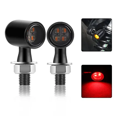 Motorcycle LED Turn Signals Brake Light Mini Bullet Blinker Amber Red Indicator • $14.99