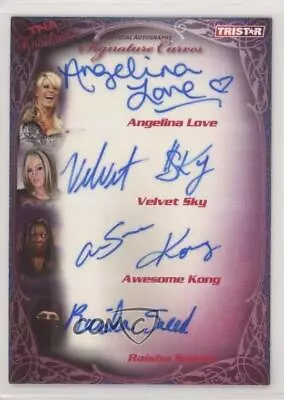 2009 TRISTAR TNA Wrestling Knockouts Turquoise /25 Angelina Love Velvet Sky Auto • $80.75