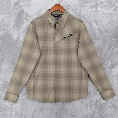 Outdoor Research Shirt Men Medium Brown Astroman Sun Long Sleeve Snap Button • $39.95