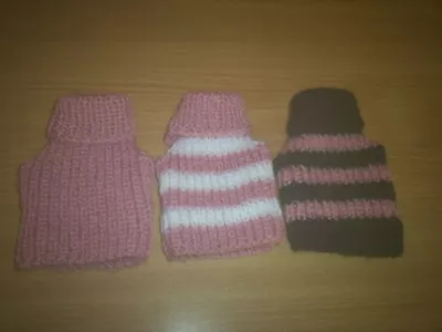 Saver Set 3  Xxs  4  Hand Knitted Dog Coat Pinks Teacup Chihuahua/ Yorkie Pups • £12