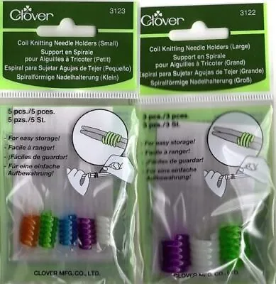 $4.95 • Buy Clover Coil Knitting Needle Holders #3122 Large Or #3123 Small - You Choose Size