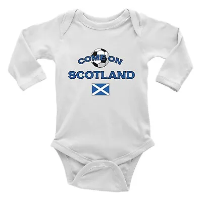 Scotland Football Come On Sports Baby Grow L-Sleeve Vest Bodysuit Boys Girl Gift • £5.99