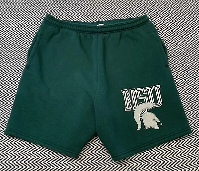 Vintage Michigan State University Spartans USA Sweat Shorts Gym Pants Size Large • $24.99