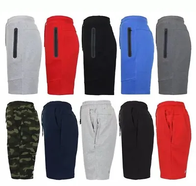 Men's Soft Fleece Jogger Sweat Short W/ Zipper Pockets * Choose Color/Size * NWT • $12.95