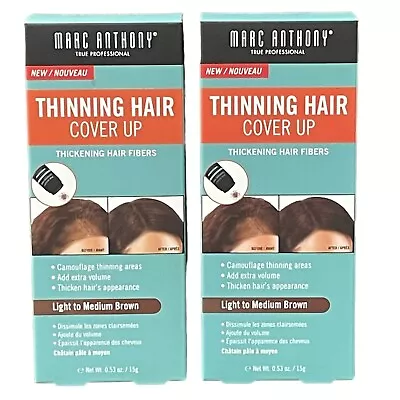 2 Marc Anthony Thinning Hair Cover Up Thickening Hair Fibers Light Med Brown New • $35.99