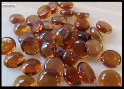 100g Coloured Glass Pebbles Beads 20mm Wedding Craft Garden Approx 23 Beads • £3.49