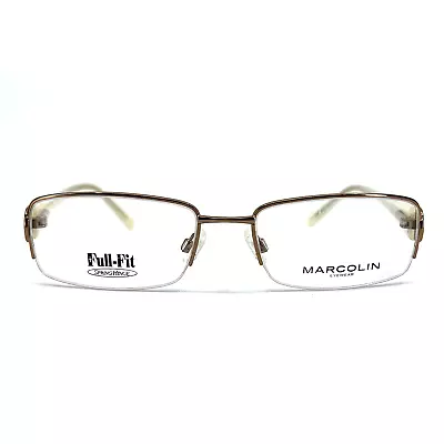 Marcolin Eyeglasses MA7311 KIM 045 Brown Tan Half Rim Frame 55[]18 140 • $54.98