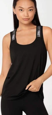 $20 • Buy Lorna Jane Accelerate Active Black Logo Strap Tank Top Size M