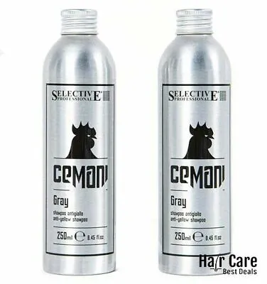 (2X) SELECTIVE PROFESSIONAL CEMANI Gray Anti -Yellow Hair Shampoo - 250ml • £48.23