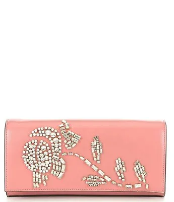 NWT Michael Kors Bellamie Leather Large East West Clutch 30H8SI0C3Y Rose $278 • $95