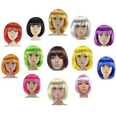 £4.69 • Buy Short Bob Wig Fancy Dress Cosplay Womens Ladies Wigs Pop Party Costume