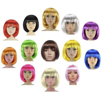 £4.69 • Buy Short Bob Wig Fancy Dress Cosplay Womens Ladies Wigs Pop Party Costume