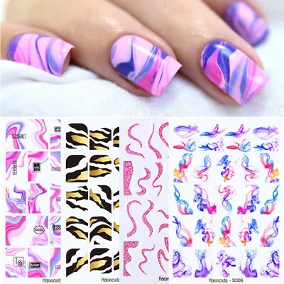 Nail Art Sticker Self-Adhesive DIY 3D Nail Foils Wraps Full Cover Sticker Decal❉ • $1.20